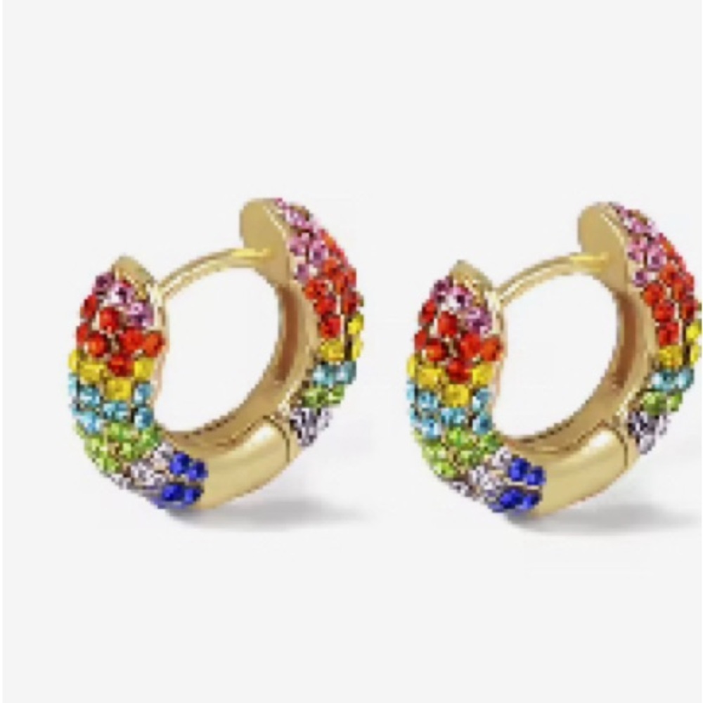 Colorful Gold Hoop Earrings